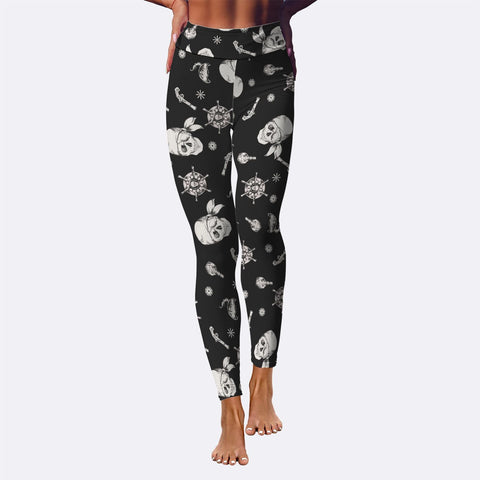 Image of Pirate Print Yoga Leggings