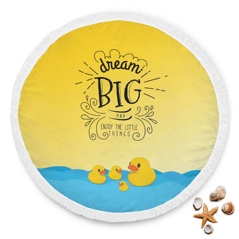 Image of Dream Big Duck Round Beach Blanket