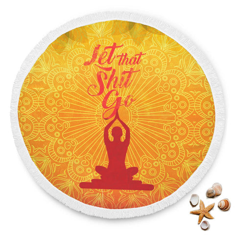 Image of Yoga Let Go Round Beach Blanket