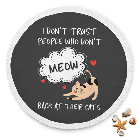 Image of Trust Cats Round Beach Blanket