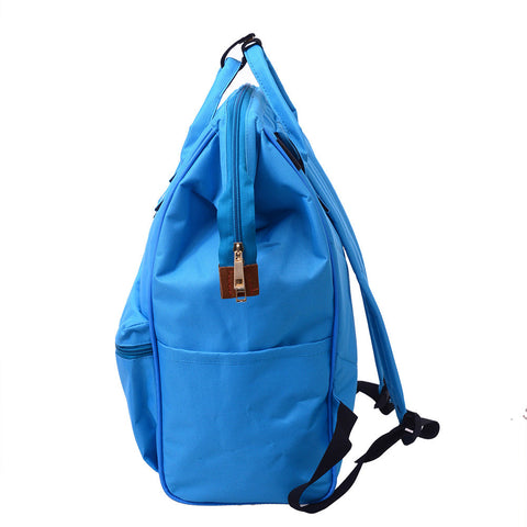 Image of Unisex Solid Backpack School Travel Bag Double Shoulder Bag Zipper Bag