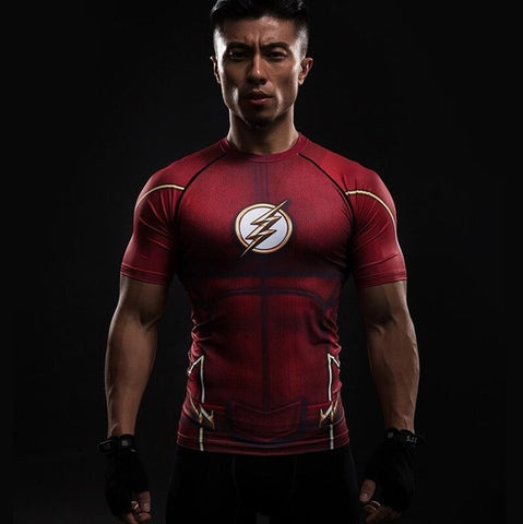 Image of Shirt Men T-Shirt Male Crossfit Tee Captain America Superman