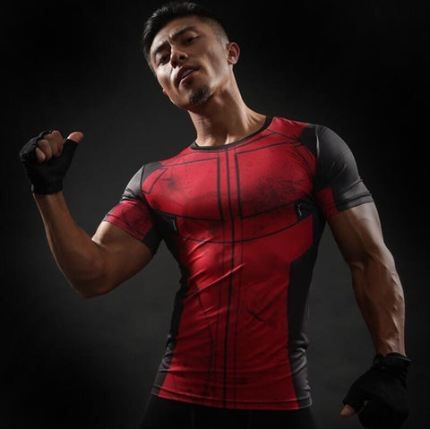 Image of Shirt Men T-Shirt Male Crossfit Tee Captain America Superman