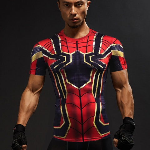 Image of Shirt Men T-Shirt Male Crossfit Tee Captain America Superman