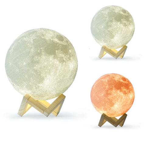 Image of New Dropship 3D Print Moon Lamp Colorful Change Touch