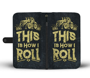 Farm Tractor Roll Phone Wallet Case
