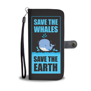 Save Whale Earth Phone Wallet Case