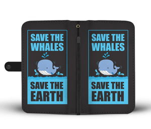 Save Whale Earth Phone Wallet Case