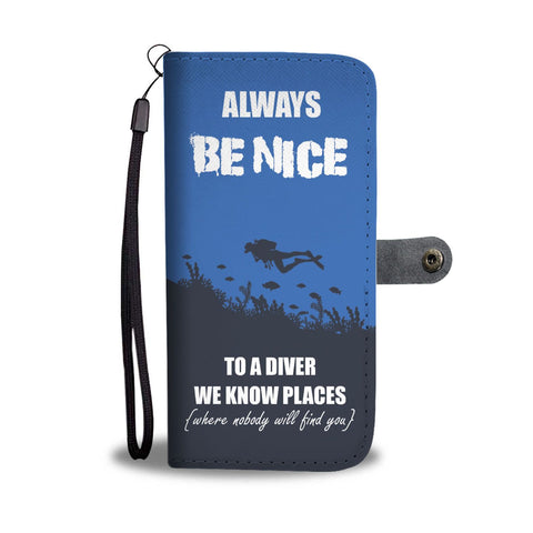 Image of Scuba Be Nice Phone Wallet Case