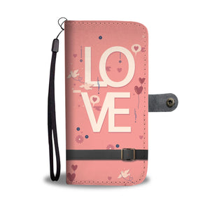 Pink Love Phone Wallet Case
