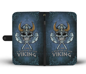Viking Skull Phone Wallet Case