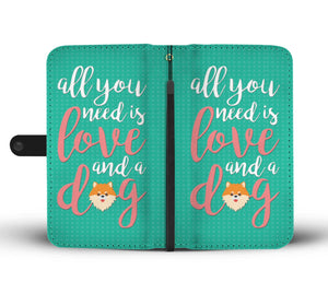 Dog Love Phone Wallet Case