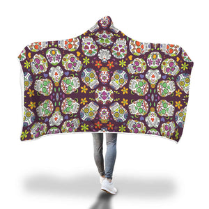 Sugar Skull Hooded Blanket