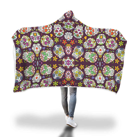 Image of Sugar Skull Hooded Blanket