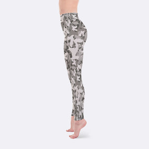Gray Camo Print Yoga Leggings