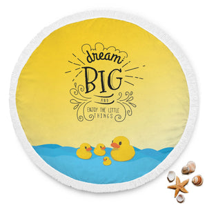 Dream Big Duck Round Beach Blanket
