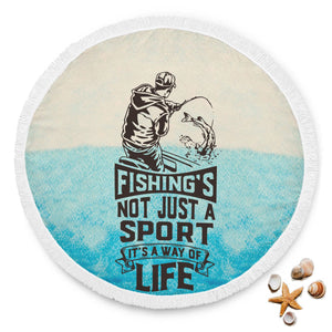 Fishing Way Of Life Round Beach Blanket