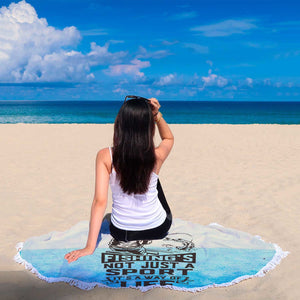 Fishing Way Of Life Round Beach Blanket