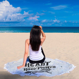 Horse Hoof Prints Round Beach Blanket