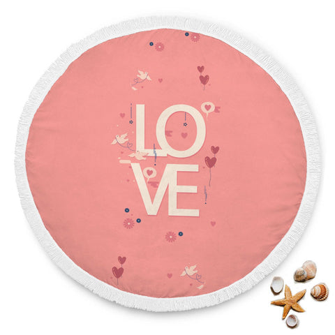 Image of Love Round Beach Blanket