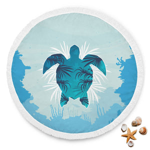 Sea Turtle Round Beach Blanket