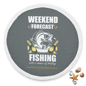Fishing Forecast Round Beach Blanket