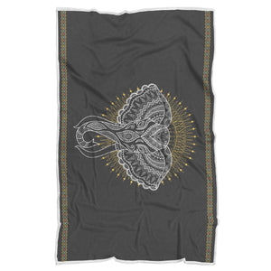 Elephant Print Sherpa Blanket