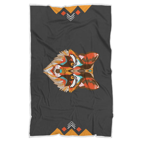 Image of Wolf Sherpa Blanket