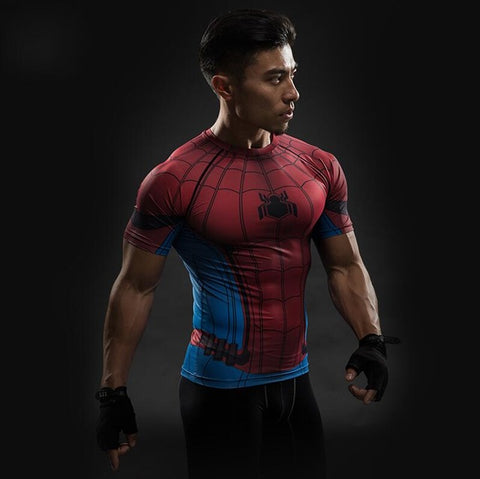 Image of Shirt Men T-Shirt Male Crossfit Tee Captain America Superman