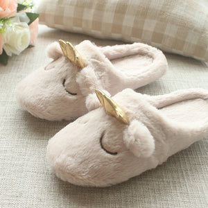 New Fashion Plush Home Indoor Slippers Cartoon Crown Smile Home Slippers